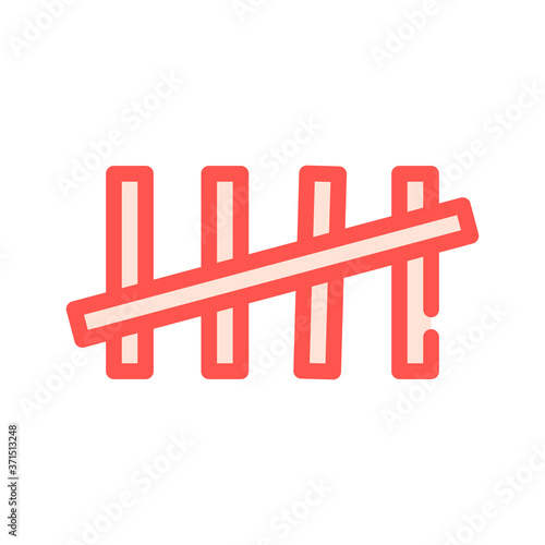 notches prisoner color icon vector isolated illustration