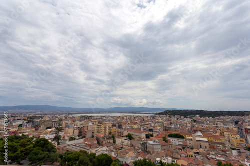 View of Cagliari on a cloudy summer day