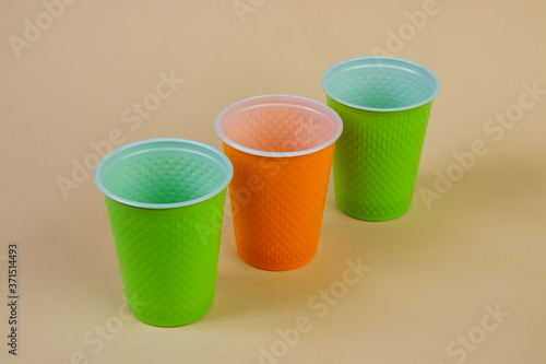 colorful plastic cups