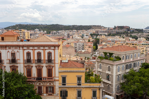 View of Cagliari on a cloudy summer day