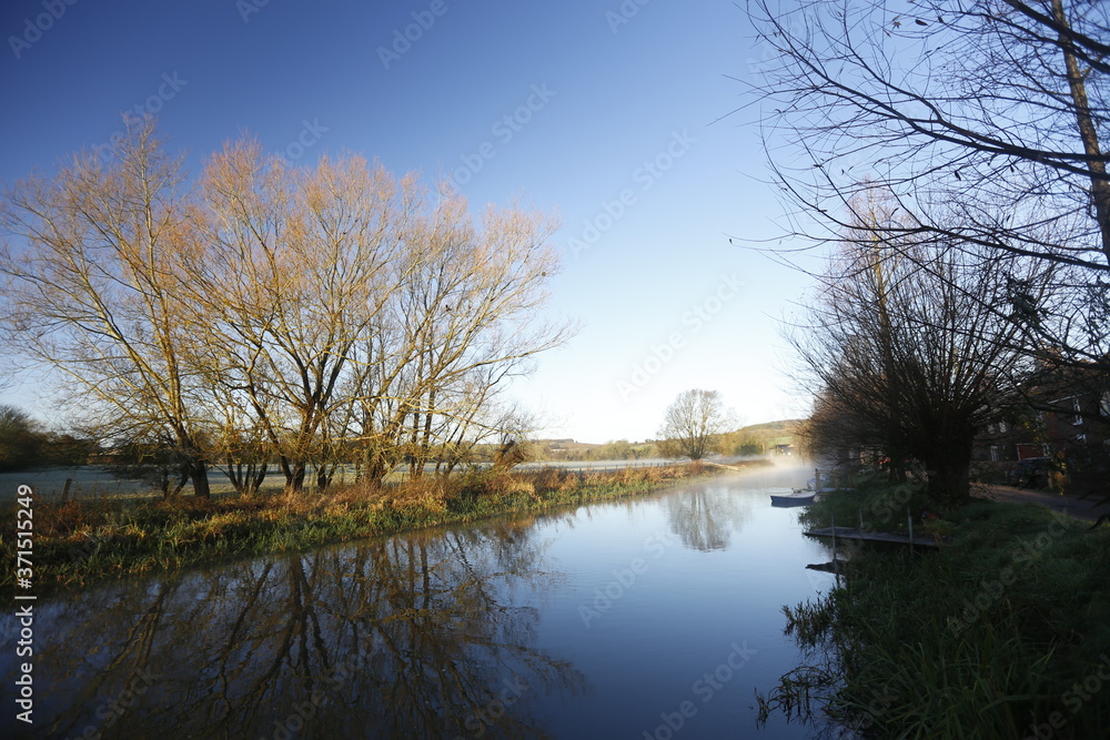 A quiet river at autumn time in Kent. A quiet river at autumn time in Kent.