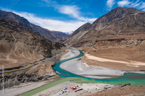 Принти на полотні Confluence of the Indus and Zanskar River in Leh, Ladakh region, India