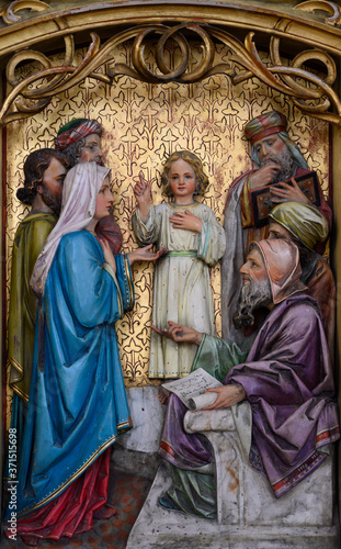 Obraz na płótnie The Twelve-Year-Old Jesus in the Temple