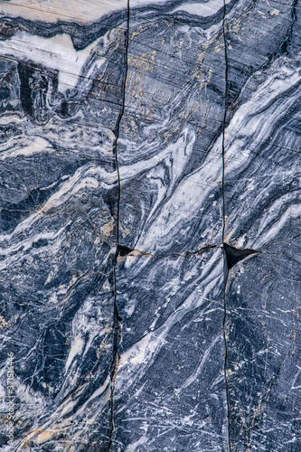 Close up of marble rock, Italian quarry, Ruskeala mountain park, Sortavala, Russia photo