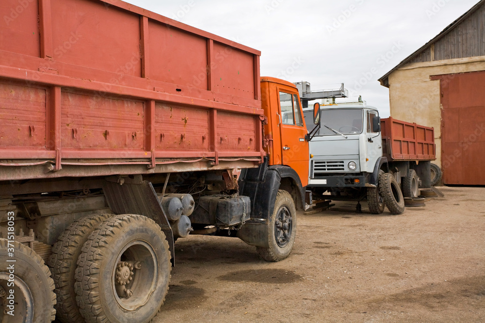 Powerful, big truck. Heavy vehicles Powerful, big truck. Heavy vehicles
