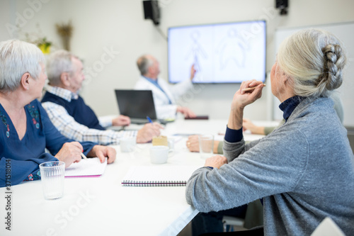 Senior citizens attending public health course