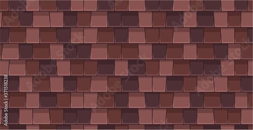 Roof tiles seamless pattern. Flat Style
