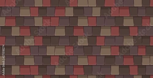 Roof tiles seamless pattern. Flat Style

