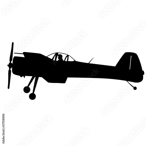 Aerobatic aircraft performs aerobatics on a white background