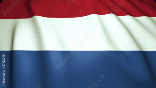 Waving realistic Netherlands flag on background, 3d illustration