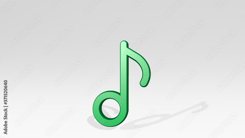 music note 3D icon casting shadow - 3D illustration for background and design music note 3D icon casting shadow - 3D illustration for background and design