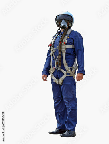 Tela man dressed as a pilot on a white background