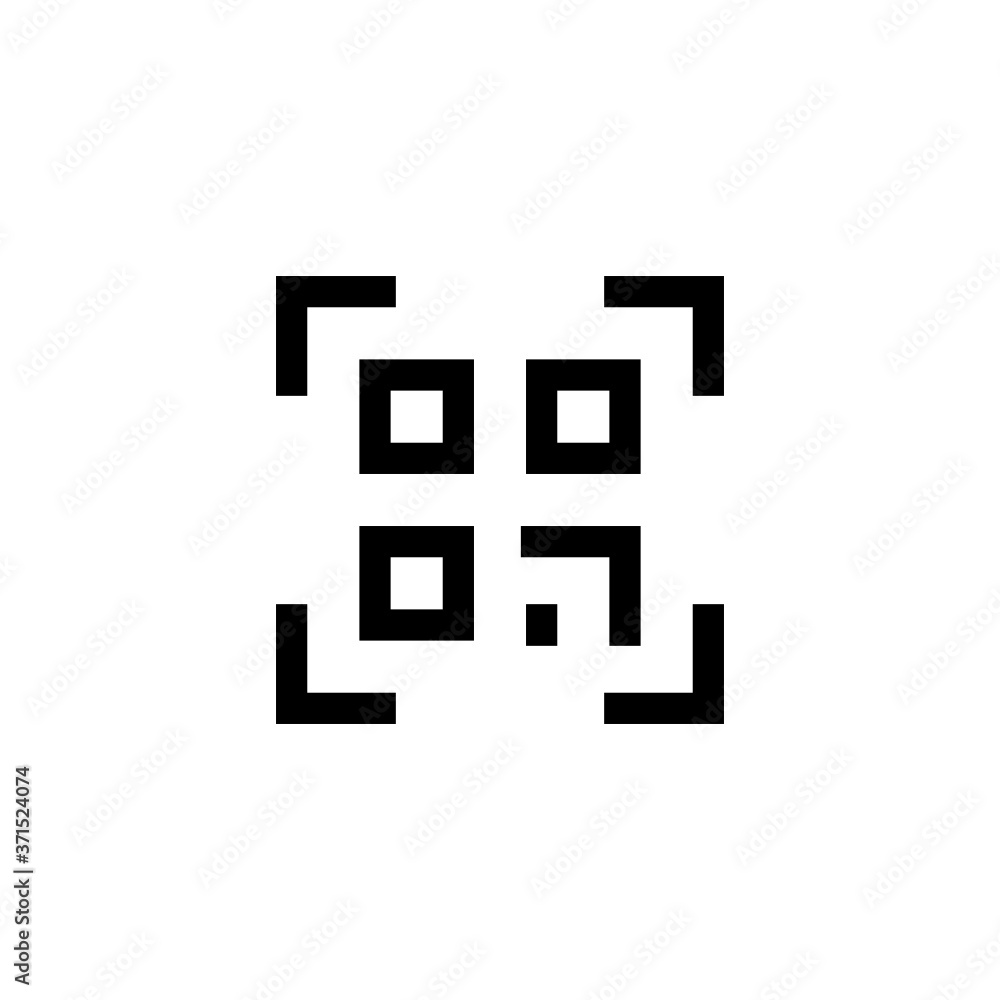 material scan reader recognition qrcode qr code icon which designed simple, uncomplicated and minimal to deliver information clearly. Isolated flat, resizable vector