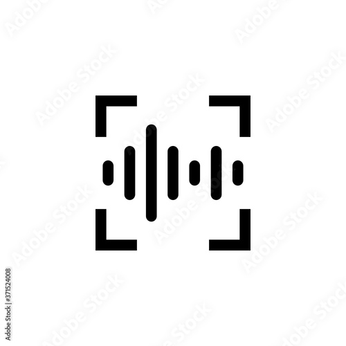 material scan reader recognition biometric voice id security icon which designed simple, uncomplicated and minimal to deliver information clearly. Isolated flat, resizable vector