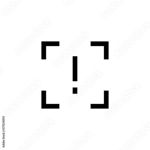 material scan reader recognition error problem caution icon which designed simple, uncomplicated and minimal to deliver information clearly. Isolated flat, resizable vector