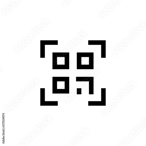 material scan reader recognition qrcode qr code icon which designed simple, uncomplicated and minimal to deliver information clearly. Isolated flat, resizable vector