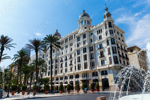 Edificio Carbonell building in Alicante. This is one of the most prominent and remarkable buildings in Alicante. Comunidad Valenciana, Spain. High quality photo