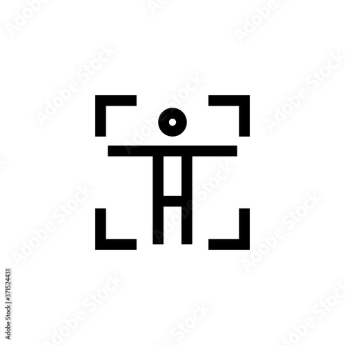 material scan reader recognition body human icon which designed simple, uncomplicated and minimal to deliver information clearly. Isolated flat, resizable vector