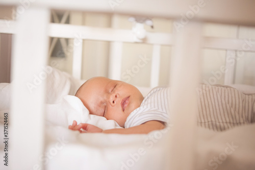 baby sleeps in crib