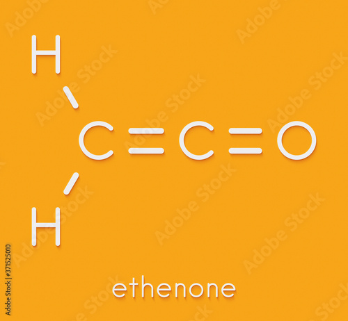 Ethenone or ketene molecule. Skeletal formula. photo