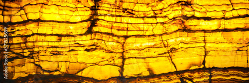 Translucent yellow marble onyx. Backlit alabaster texture photo