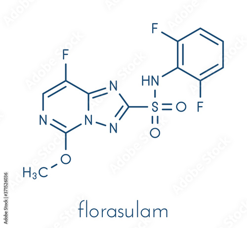 Florasulam herbicide molecule. Skeletal formula.