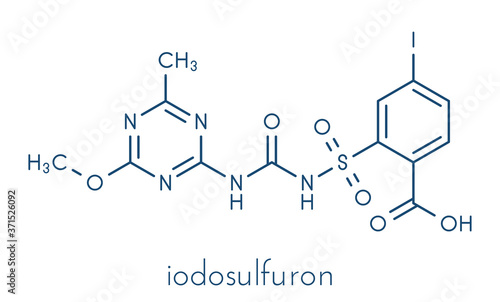 Iodosulfuron herbicide molecule. Skeletal formula.
