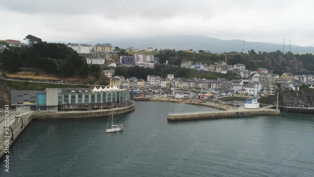 Luarca, beautiful coastal village in Asturias,Spain. Aerial Drone Footage Luarca, beautiful coastal village in Asturias,Spain. Aerial Drone Footage
