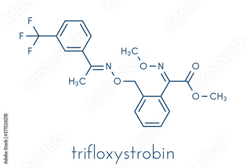 Billede på lærred Trifloxystrobin fungicide molecule. Skeletal formula.