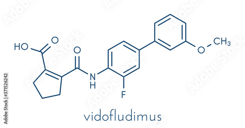 Vidofludimus drug molecule (DHODH inhibitor). Skeletal formula.