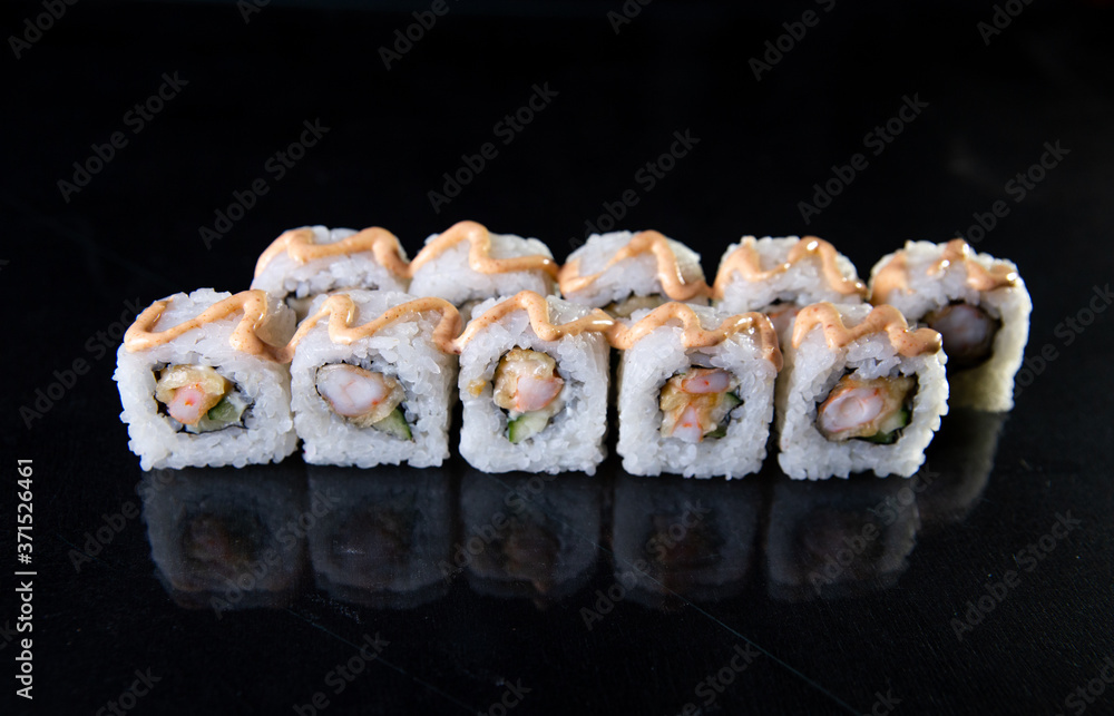 rolls isolated on black background rolls isolated on black background