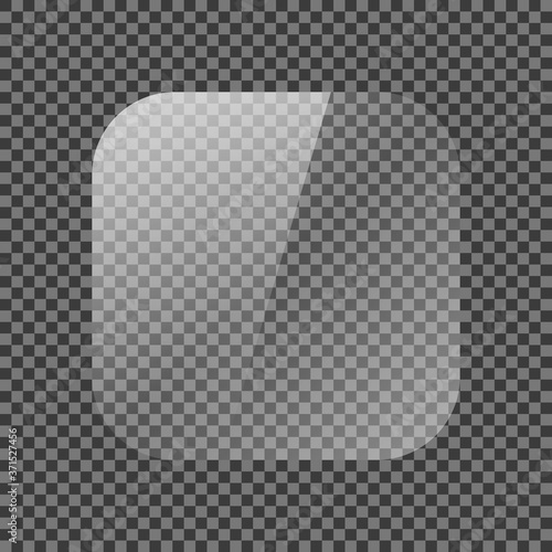 Vector icon glare effect for mobile app logo. Realistic plastic or acrilyc sheet