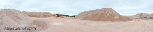 Panoramic view of Industrial sand quarry in Australia