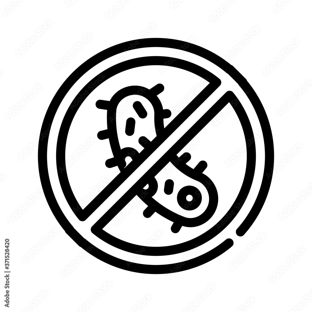 virus in crossed out sign line icon vector illustration virus in crossed out sign line icon vector illustration