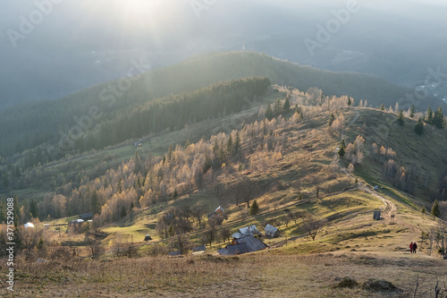 View from Makovytsia Mountain in Yaremche, Ukraine photo