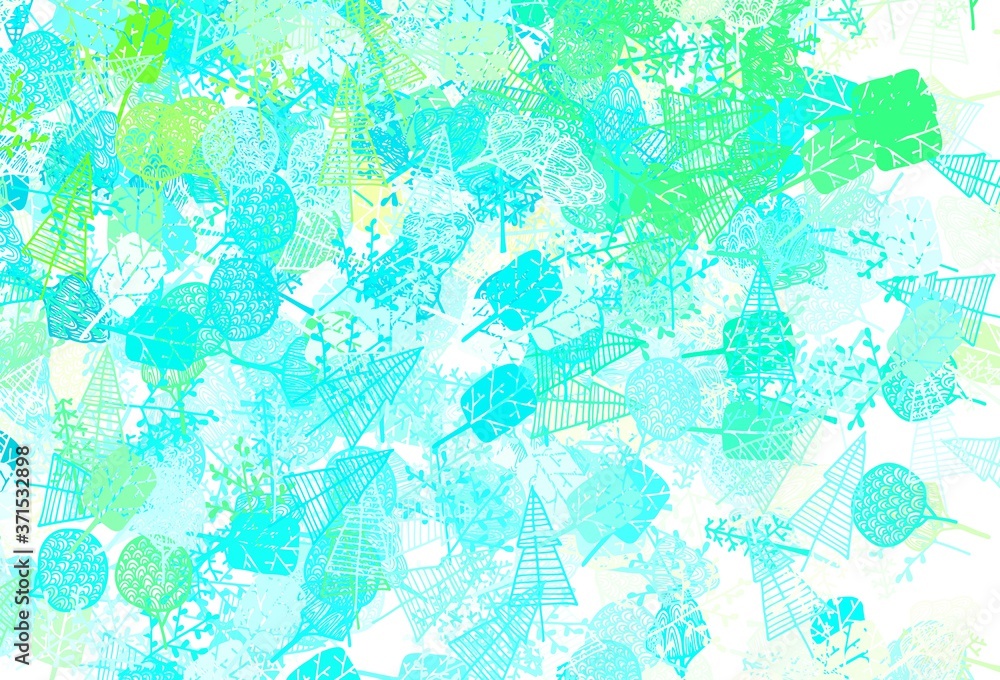 Light Green vector natural artwork with trees, branches.