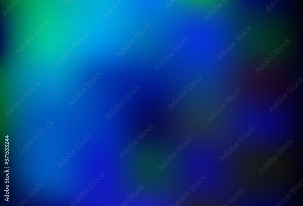 Dark Blue, Green vector blurred shine abstract template.