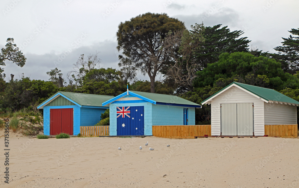 Bathing houses on the beach, Victoria, Australia Bathing houses on the beach, Victoria, Australia