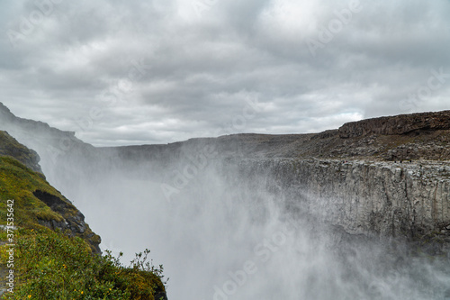 Misty Spray from Dettifoss Waterfall  Iceland