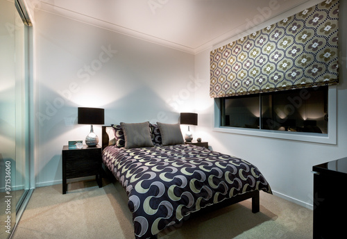 Bedroom design in a luxury modern house 