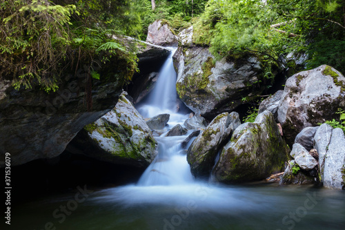 Quellwasser l  uft entlang eines Gebirgsbaches in Tirol