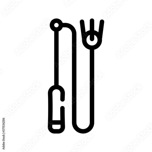 playing stick for cat line icon vector illustration