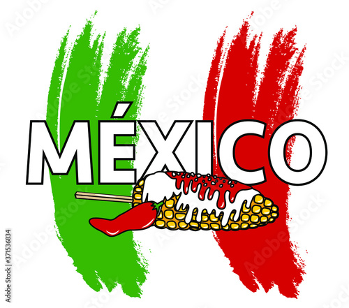Comida mexicana, elote y chile