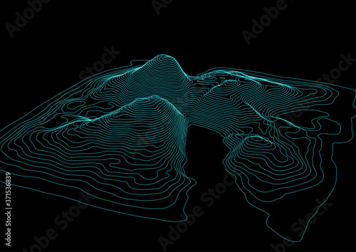 Abstract background with landscape topographic map design