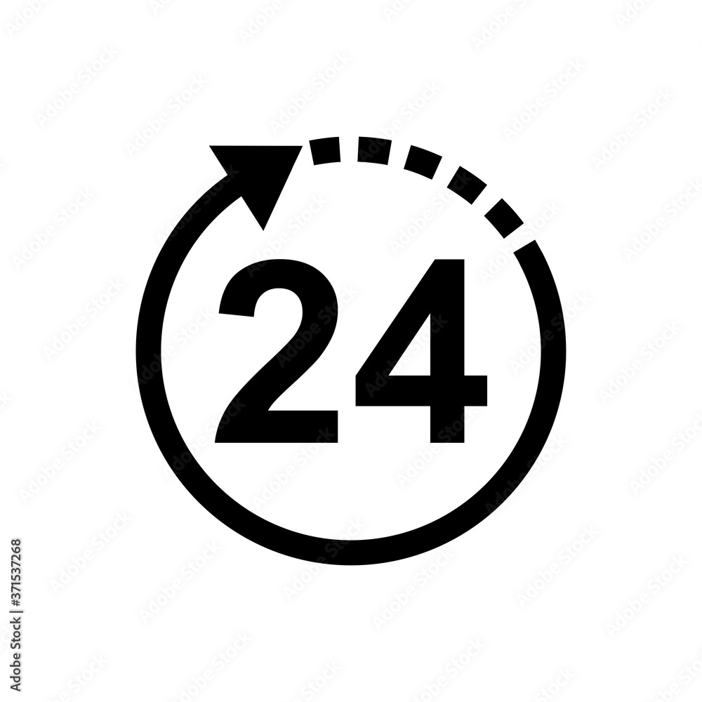 24 hours icon vector sign