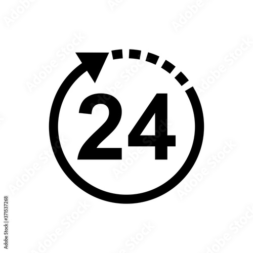 24 hours icon vector sign