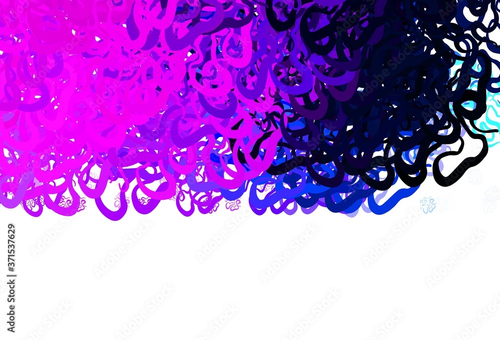 Naklejka premium Light Purple vector texture with bent lines.