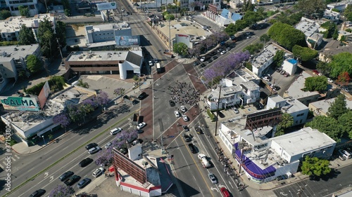 Aerial Drone Photography of Protests in California