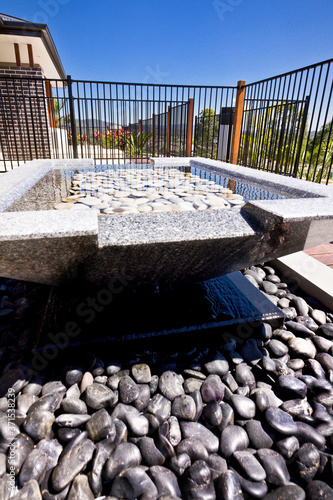A luxury stone spa bath at backyard