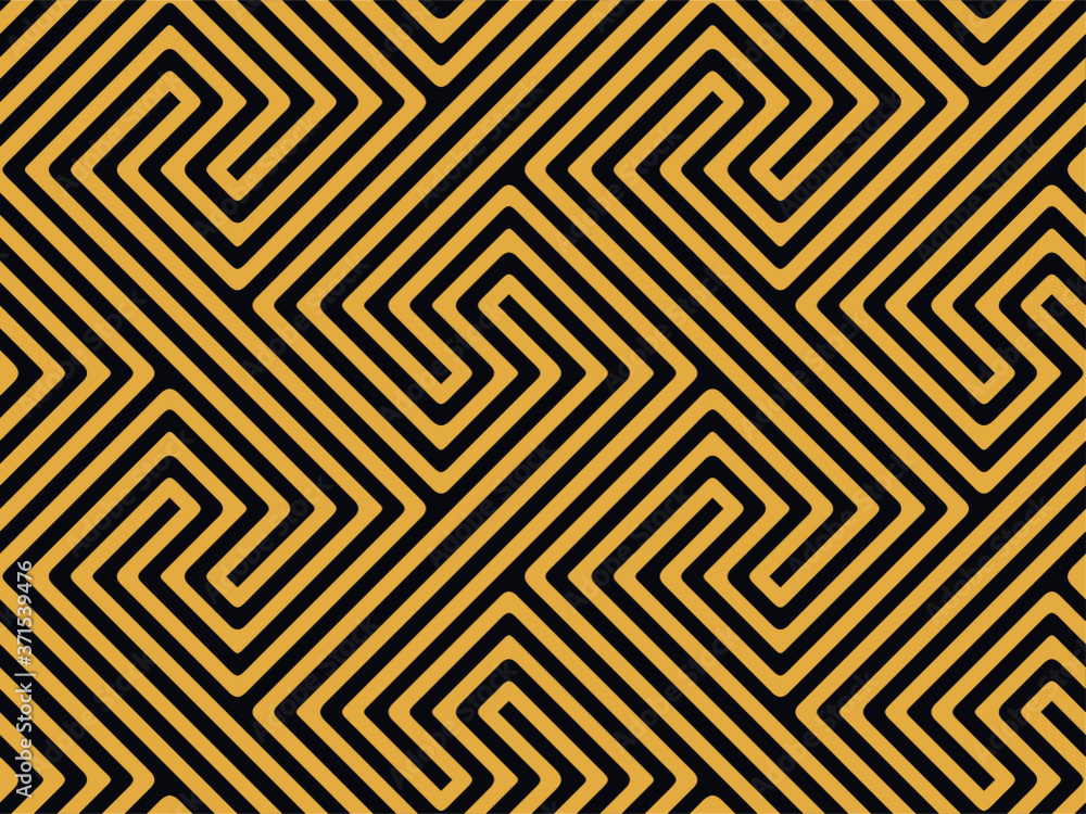 Yellow and black Ethnic Seamless Pattern. Vector illustration.
